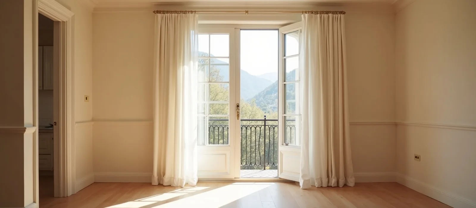 Porte-fenêtre dans un intérieur genevois lumineux